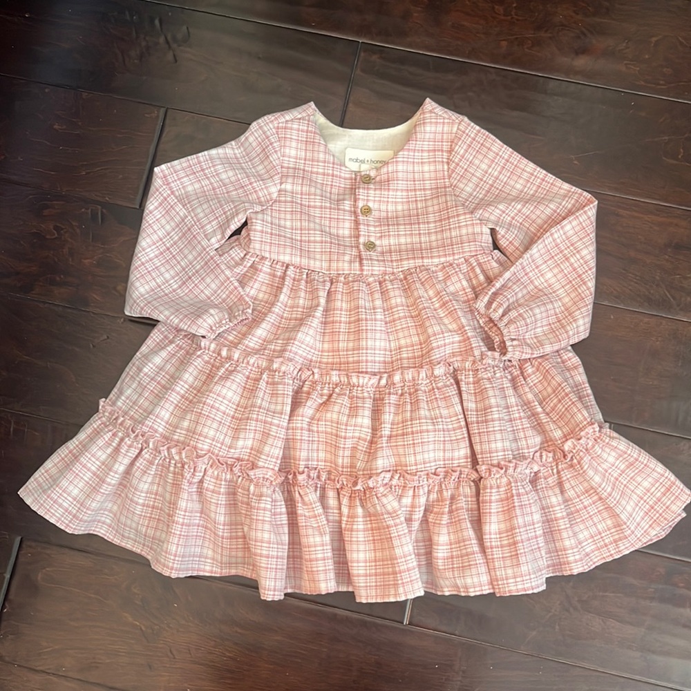 mabel + honey pink and white plaid dress